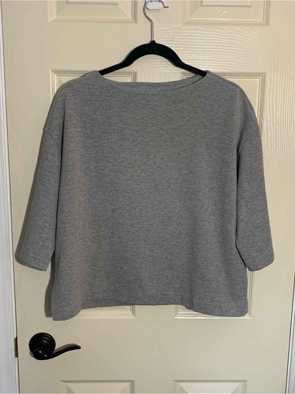 Uniqlo Grey Short Sleeve Boxy Top with Side Slits